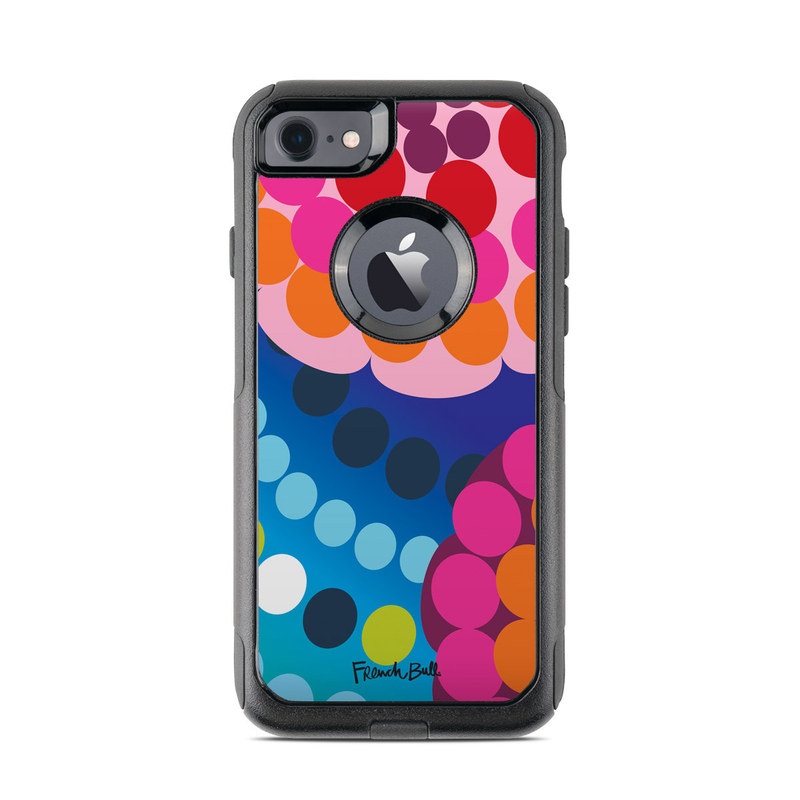 OtterBox Commuter iPhone 8 Case Skin design of Pattern, Circle, Orange, Colorfulness, Design, Line, Polka dot, Graphic design, Graphics, Heart, with blue, green, pink, orange, purple colors