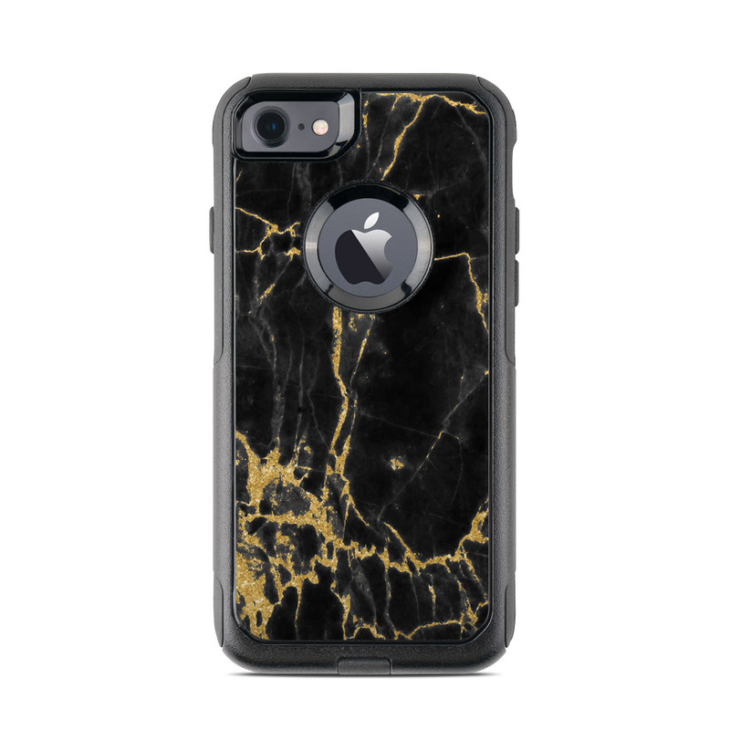 OtterBox Commuter iPhone 8 Case Skin design of Black, Yellow, Water, Brown, Branch, Leaf, Rock, Tree, Marble, Sky, with black, yellow colors