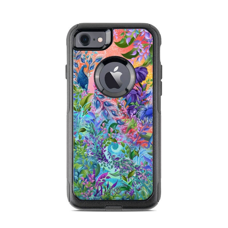 OtterBox Commuter iPhone 8 Case Skin design of Psychedelic art, Painting, Art, Acrylic paint, Pattern, Modern art, Visual arts, Textile, Design, Organism, with gray, blue, green, pink colors