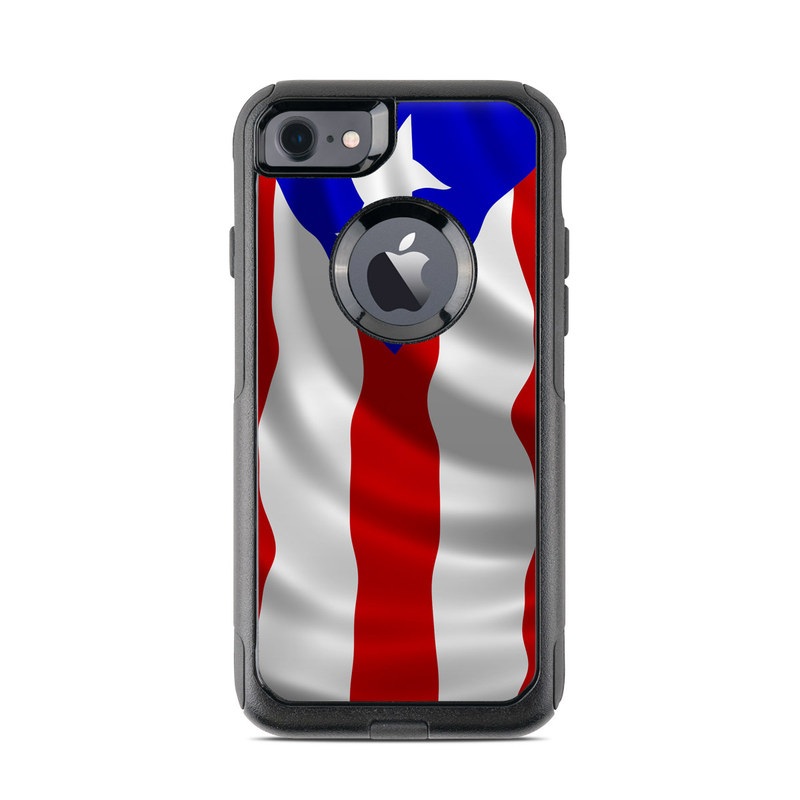 OtterBox Commuter iPhone 8 Case Skin design of Flag, Flag of the united states, Flag Day (USA), Veterans day, Independence day, with red, blue, white colors