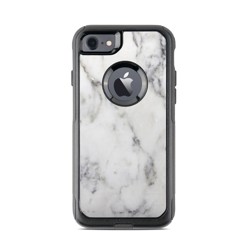 OtterBox Commuter iPhone 8 Case Skin design of White, Geological phenomenon, Marble, Black-and-white, Freezing, with white, black, gray colors