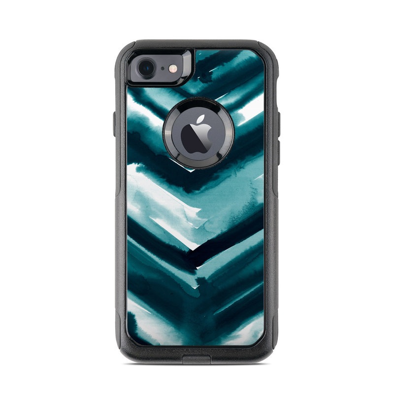 OtterBox Commuter iPhone 8 Case Skin design of Blue, Green, Turquoise, Aqua, Teal, Photography, Pattern, with blue, white, black colors