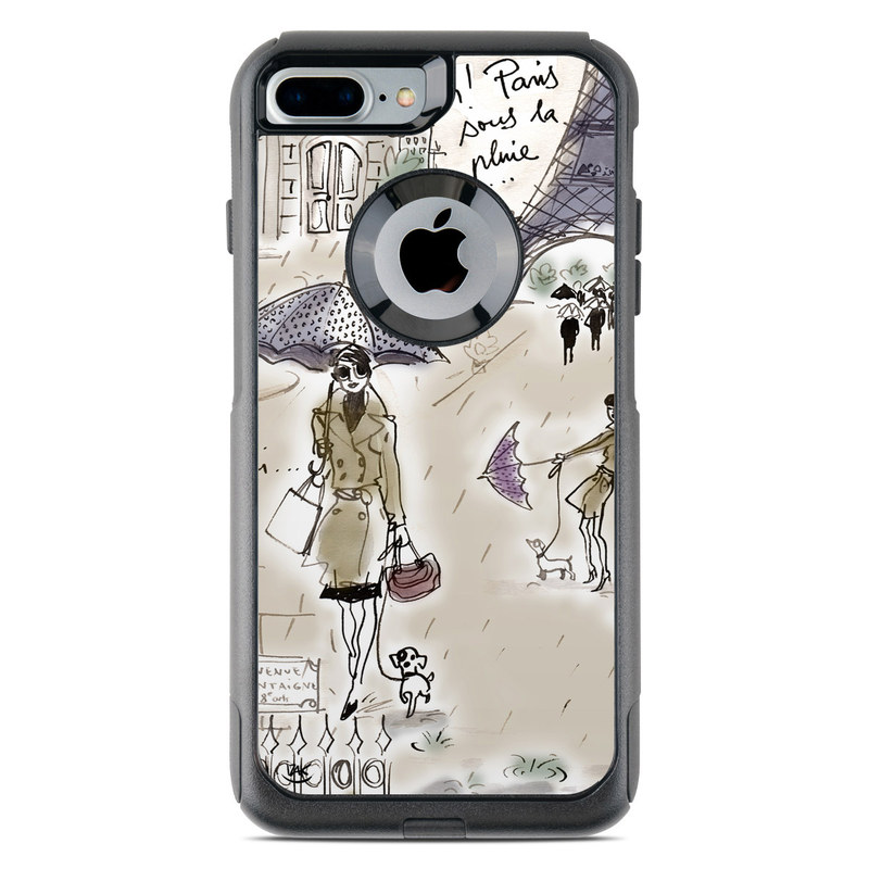OtterBox Commuter iPhone 8 Plus Case Skin design of Cartoon, Umbrella, Illustration, Organism, Art, Fiction, Fictional character, with brown, gray, purple colors