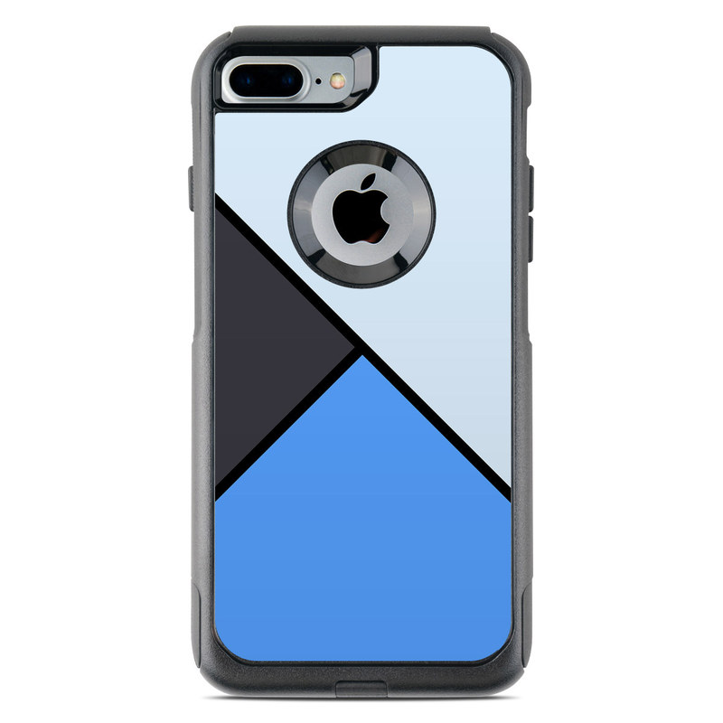 OtterBox Commuter iPhone 8 Plus Case Skin design of Blue, Line, Cobalt blue, Triangle, Azure, Electric blue, Parallel, Symmetry, Font, with blue, gray, black colors