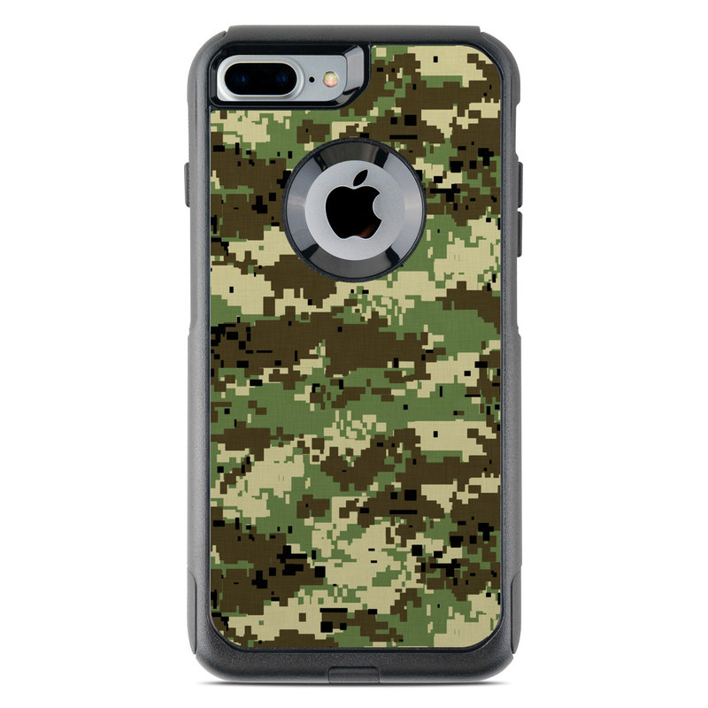 OtterBox Commuter iPhone 8 Plus Case Skin design of Military camouflage, Pattern, Camouflage, Green, Uniform, Clothing, Design, Military uniform, with black, gray, green colors