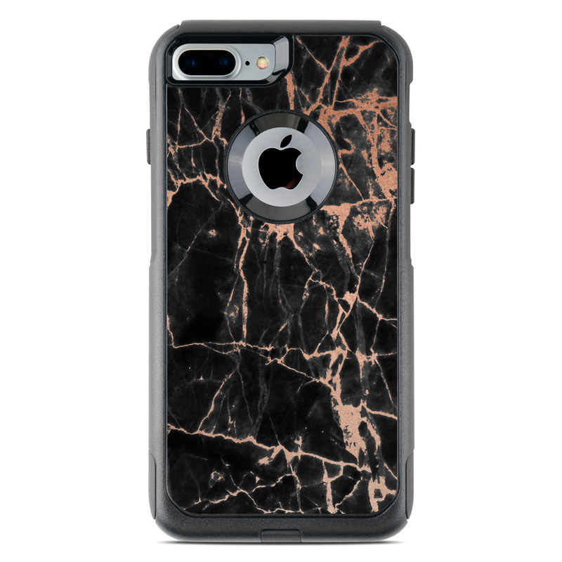 OtterBox Commuter iPhone 8 Plus Case Skin design of Branch, Black, Twig, Tree, Brown, Sky, Atmosphere, Plant, Winter, Night, with black, pink colors