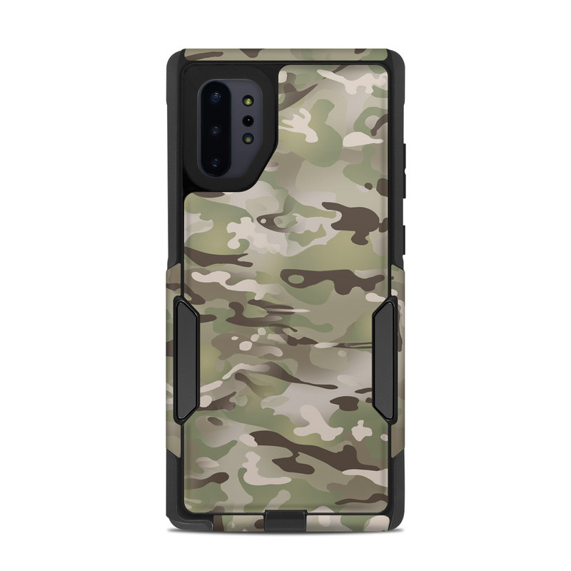 OtterBox Commuter Galaxy Note 10 Plus Case Skin design of Military camouflage, Camouflage, Pattern, Clothing, Uniform, Design, Military uniform, Bed sheet, with gray, green, black, red colors