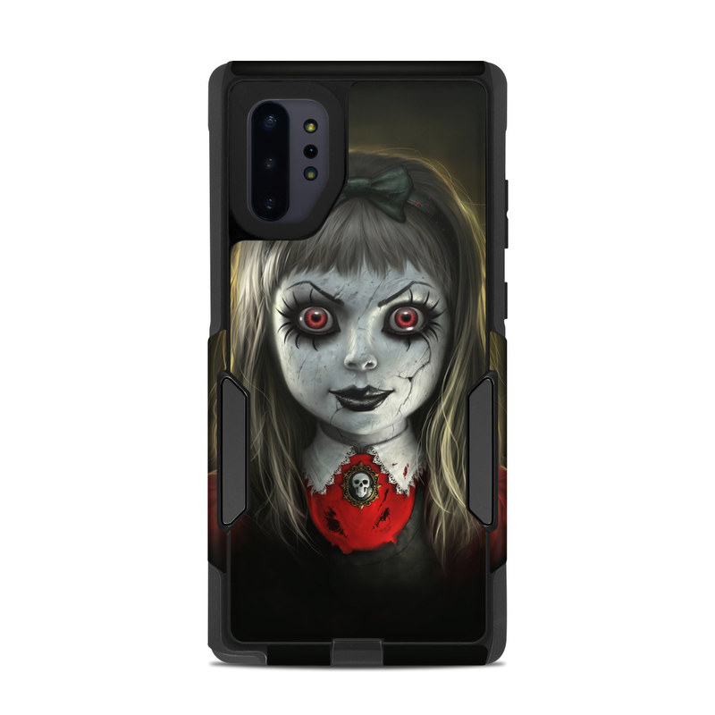 OtterBox Commuter Galaxy Note 10 Plus Case Skin design of Fiction, Illustration, Fictional character, Ghost, Darkness, Vampire, Goth subculture, Zombie, Art, Skull with white, red, black, yellow colors