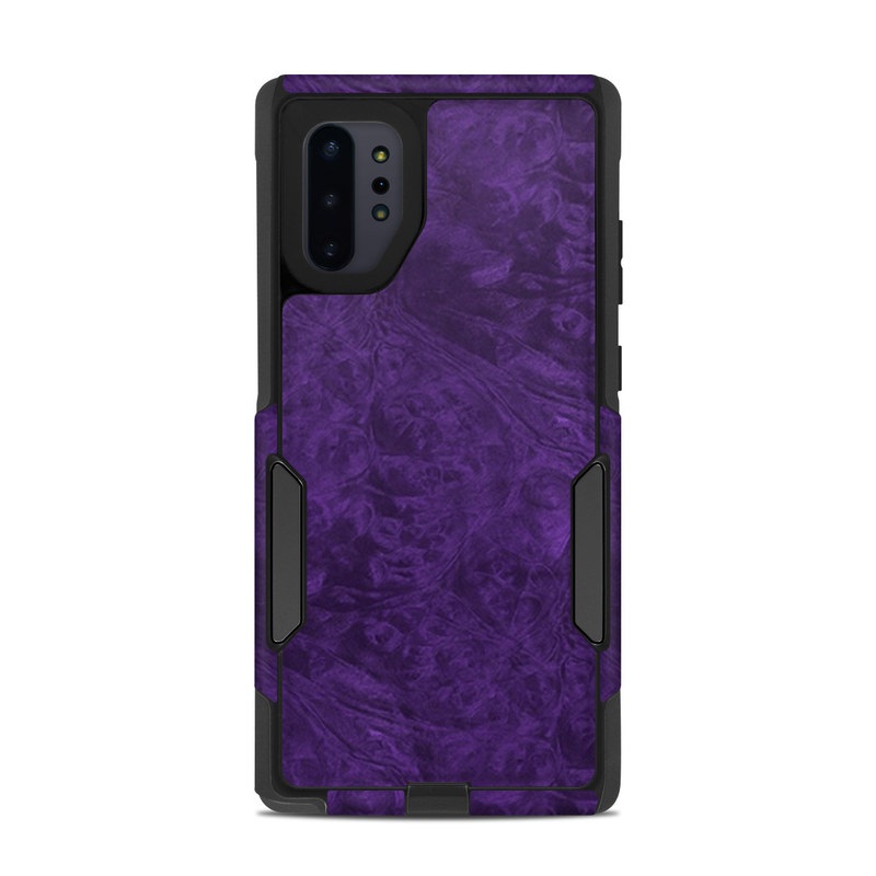 OtterBox Commuter Galaxy Note 10 Plus Case Skin design of Violet, Purple, Lilac, Pattern, Magenta, Textile, Wallpaper, with black, blue colors