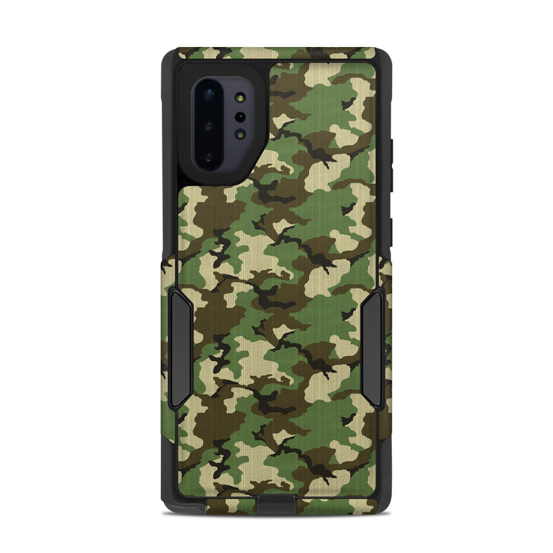 OtterBox Commuter Galaxy Note 10 Plus Case Skin design of Military camouflage, Camouflage, Clothing, Pattern, Green, Uniform, Military uniform, Design, Sportswear, Plane, with black, gray, green colors