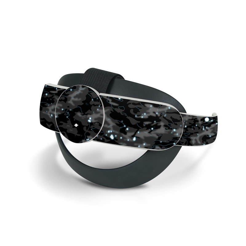 Meta Quest 2 Elite Strap Skin design of Black, Water, Space, Black-and-white, Granite, with blue, white, gray, blue colors