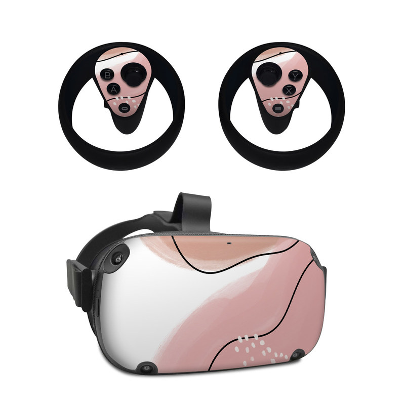 Oculus Quest Skin design of Skin, Pink, Nose, Peach, Shoulder, Lip, Neck, Line, Joint, Ear, Footwear, Material Property, Clip Art, Graphics, Illustration, with white, pink, brown, black colors