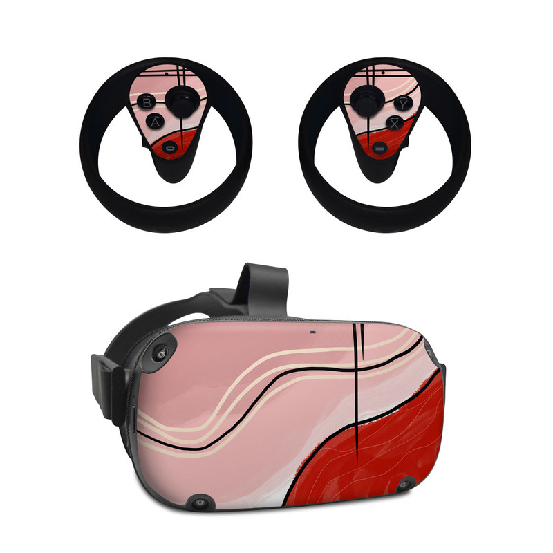 Oculus Quest Skin design of Red, Line, Lip, Material Property, Mouth, Illustration, Graphics, Liquid, Modern Art, Graphic Design, Art, with white, black, brown, red colors
