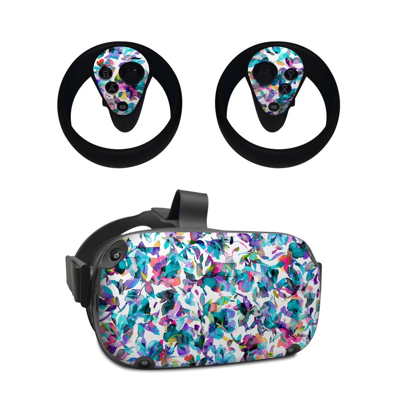Oculus Quest Skin design of Pattern, Design, Textile with white, blue, red, purple, pink, orange, yellow colors