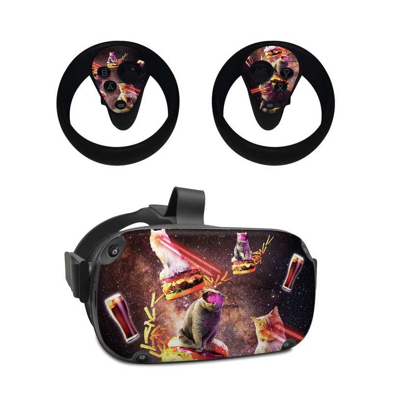 Oculus Quest Skin design of Circus, Performance, Event, Graphic design, Art, Illustration, Fictional character, with black, white, purple, brown, gray, yellow, green colors
