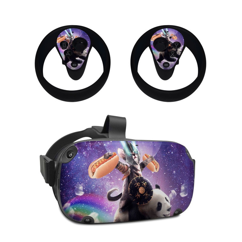 Oculus Quest Skin design of Bear, Illustration, Outer space, Animated cartoon, Graphic design, Teddy bear, Space, Sky, Graphics, Fictional character with black, white, blue, brown, gray, red, yellow, green, pink colors