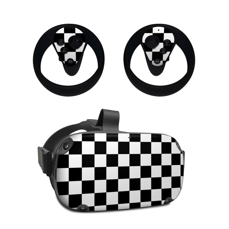 Oculus Quest Skin design of Black, Photograph, Games, Pattern, Indoor games and sports, Black-and-white, Line, Design, Recreation, Square, with black, white colors