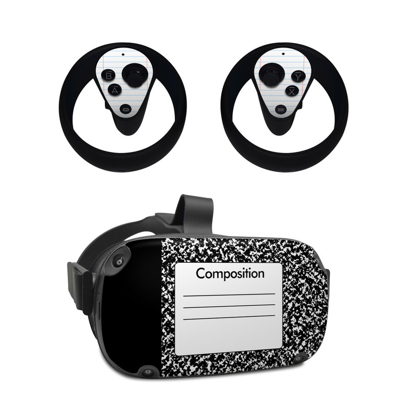 Oculus Quest Skin design of Text, Font, Line, Pattern, Black-and-white, Illustration, with black, gray, white colors