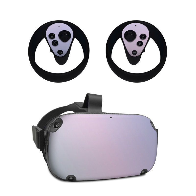 Oculus Quest Skin design of White, Blue, Daytime, Sky, Atmospheric phenomenon, Atmosphere, Calm, Line, Haze, Fog, with pink, purple, blue colors