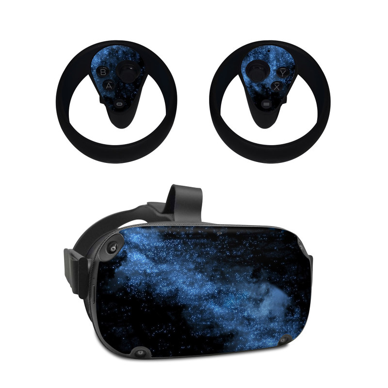 Oculus Quest Skin design of Sky, Atmosphere, Black, Blue, Outer space, Atmospheric phenomenon, Astronomical object, Darkness, Universe, Space, with black, blue colors
