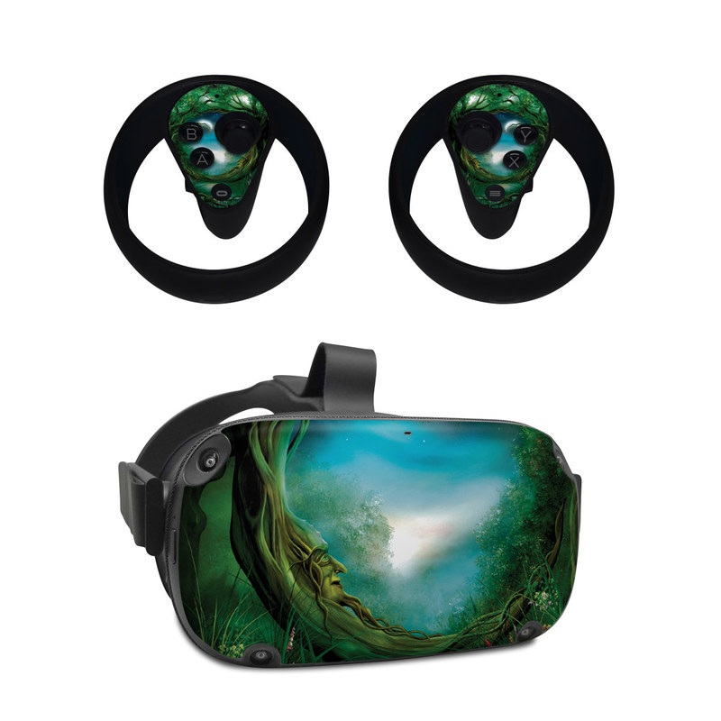 Oculus Quest Skin design of Fractal art, Art, Organism, Fictional character, Earth, Cg artwork, with black, blue, green, gray colors