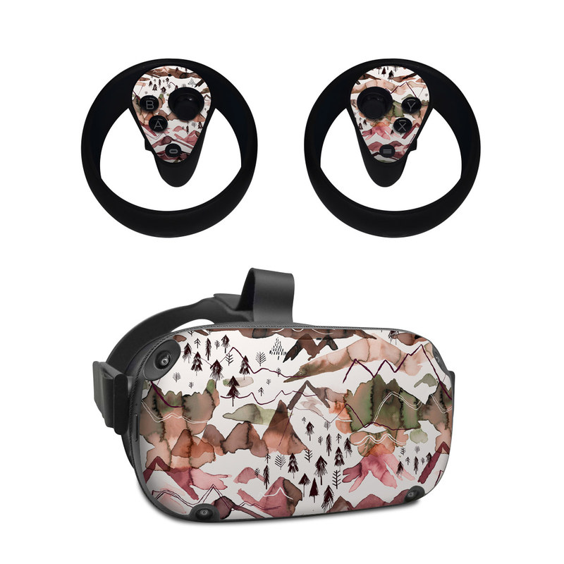 Oculus Quest Skin design of Pattern, Design, Leaf, Camouflage, Military camouflage, Illustration, Art, with white, red, black, gray colors