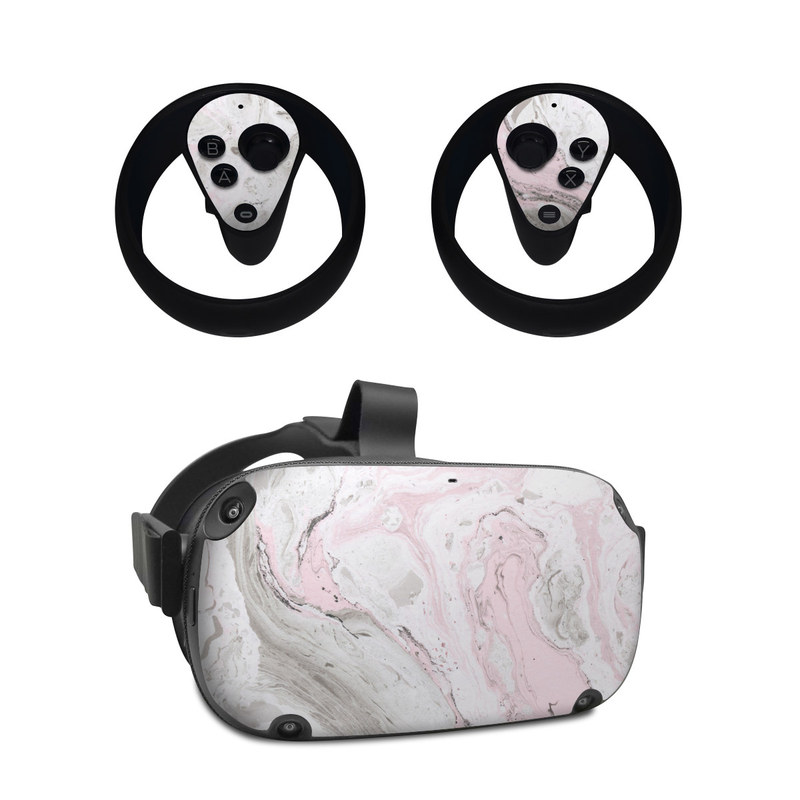 Oculus Quest Skin design of White, Pink, Pattern, Illustration, with pink, gray, white colors