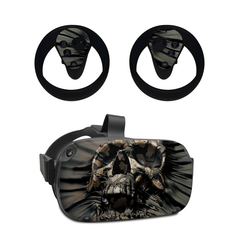 Oculus Quest Skin design of Cg artwork, Fictional character, Illustration, Demon, Fiction, Supervillain, Mythology, Art, with black, green, gray, red colors