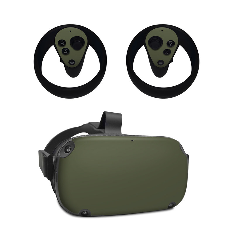 Oculus Quest Skin design of Green, Brown, Text, Yellow, Grass, Font, Pattern, Beige, with green, brown colors