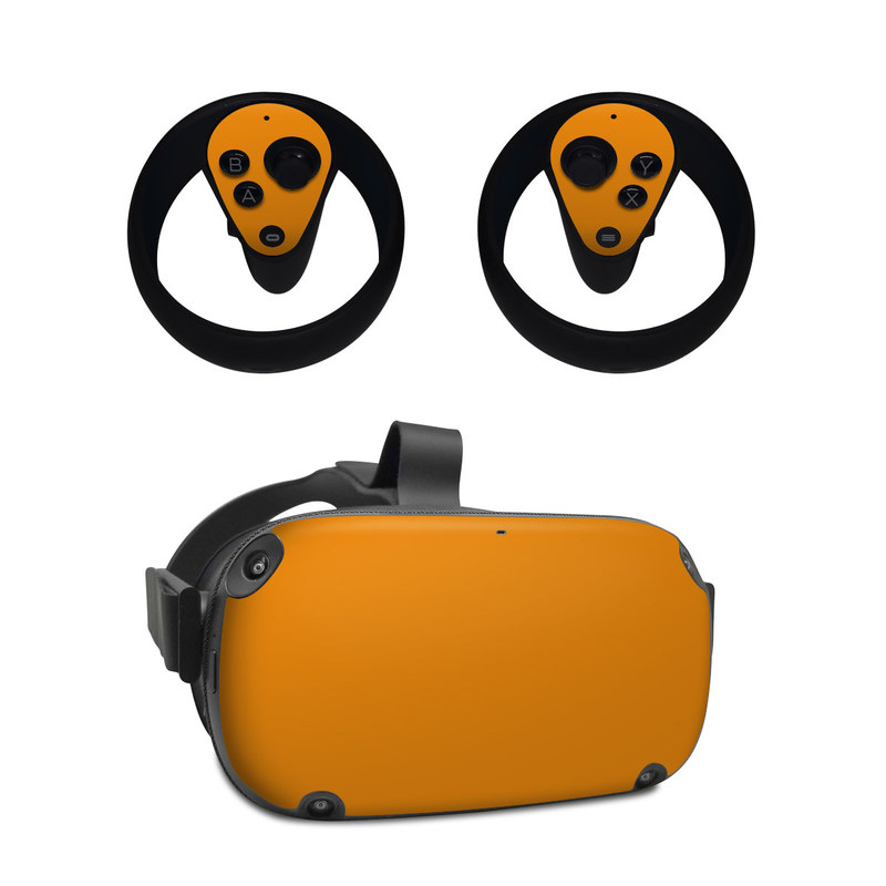 Oculus Quest Skin design of Orange, Yellow, Brown, Text, Amber, Font, Peach, with orange colors