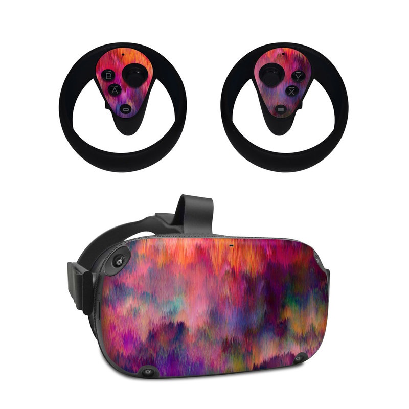 Oculus Quest Skin design of Sky, Purple, Pink, Blue, Violet, Painting, Watercolor paint, Lavender, Cloud, Art, with red, blue, purple, orange, green colors