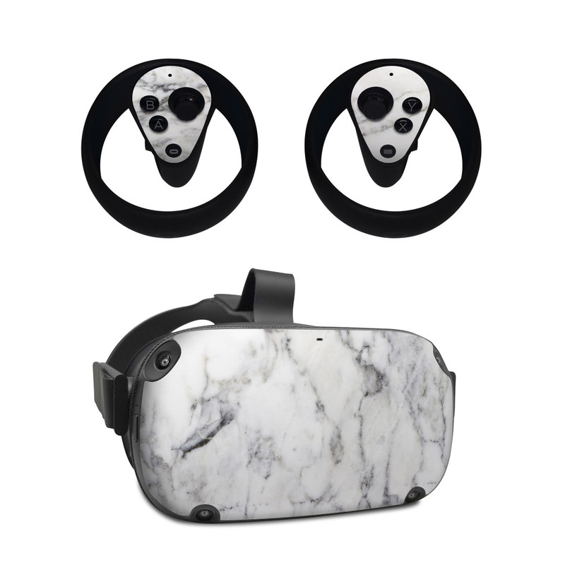 Oculus Quest Skin design of White, Geological phenomenon, Marble, Black-and-white, Freezing, with white, black, gray colors
