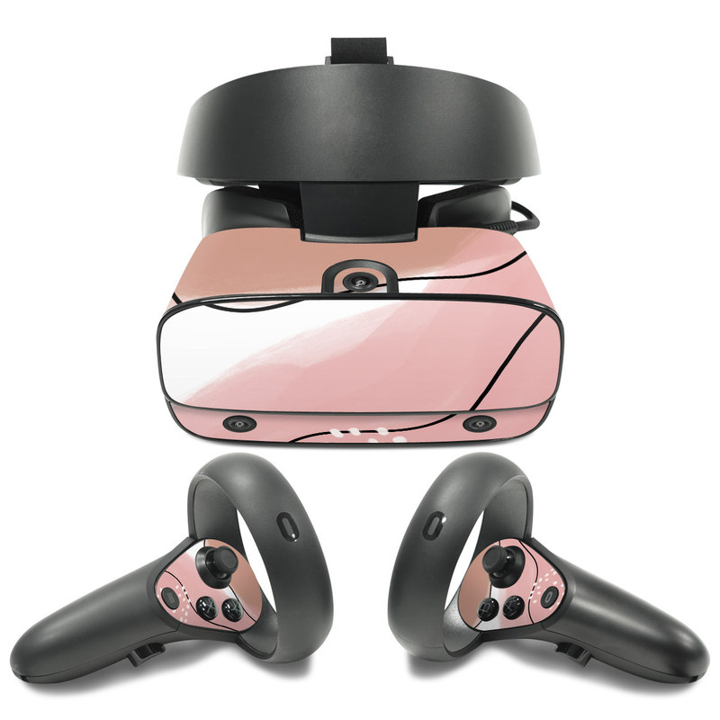 Oculus Rift S Skin design of Skin, Pink, Nose, Peach, Shoulder, Lip, Neck, Line, Joint, Ear, Footwear, Material Property, Clip Art, Graphics, Illustration, with white, pink, brown, black colors