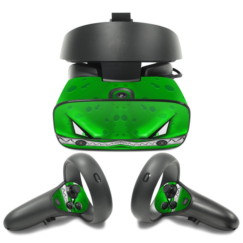Oculus Rift S Skin design of Green, Font, Animation, Logo, Graphics, Games, with green, white colors