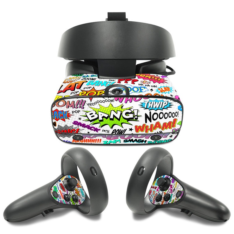 Oculus Rift S Skin design of Text, Font, Line, Graphics, Art, Graphic design, with gray, white, red, blue, black colors