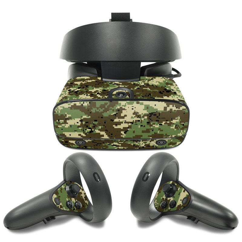 Oculus Rift S Skin design of Military camouflage, Pattern, Camouflage, Green, Uniform, Clothing, Design, Military uniform, with black, gray, green colors