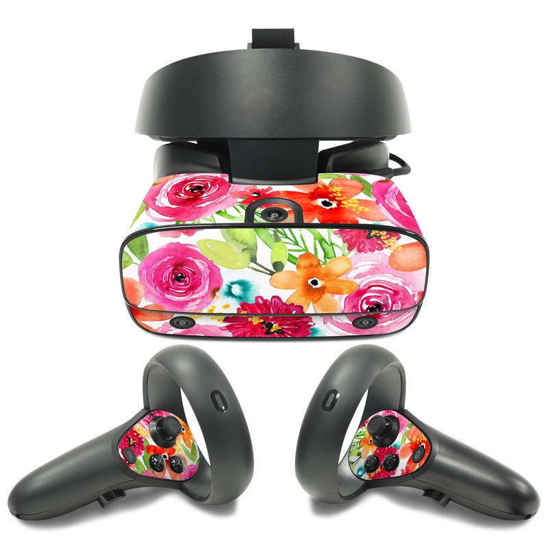 Oculus Rift S Skin design of Flower, Cut flowers, Floral design, Plant, Pink, Bouquet, Petal, Flower Arranging, Artificial flower, Clip art, with pink, red, green, orange, yellow, blue, white colors
