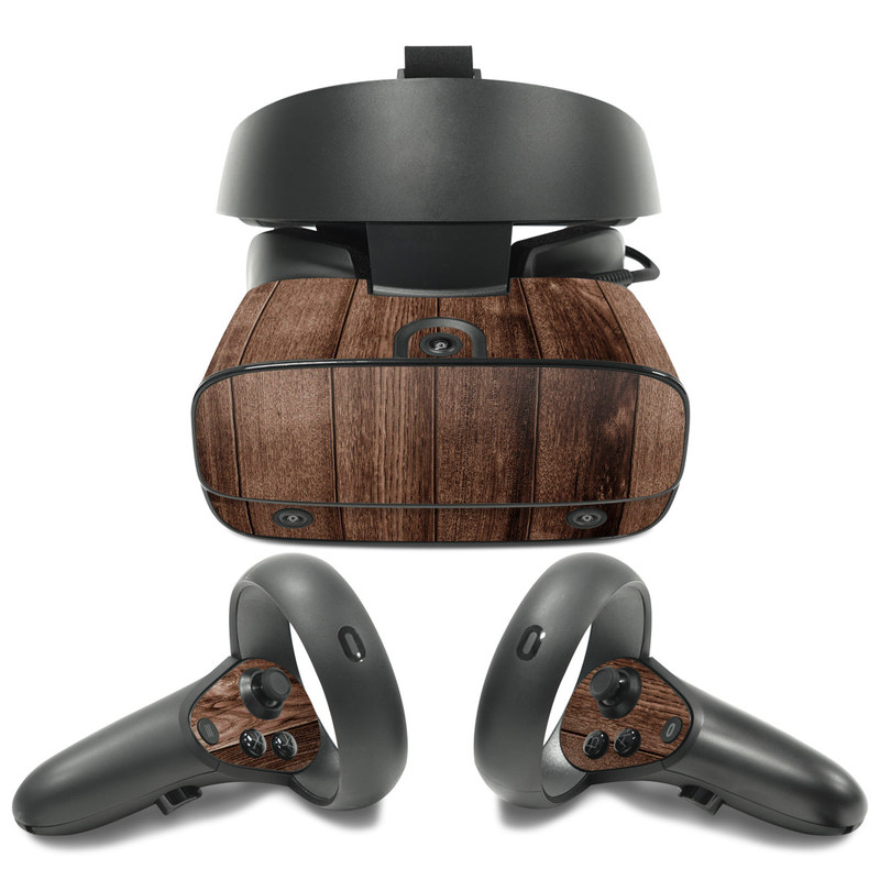 Oculus Rift S Skin design of Wood, Wood flooring, Hardwood, Wood stain, Plank, Brown, Floor, Line, Flooring, Pattern, with brown colors