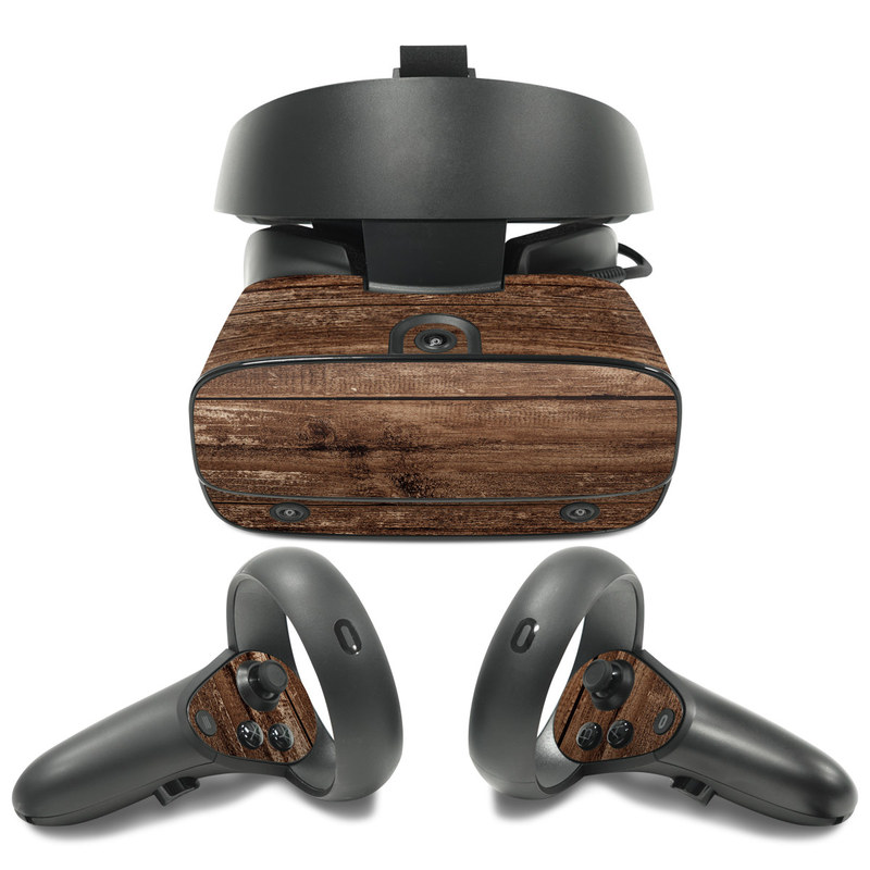 Oculus Rift S Skin design of Wood, Brown, Wood stain, Plank, Hardwood, Wood flooring, Line, Pattern, Floor, Flooring, with brown colors