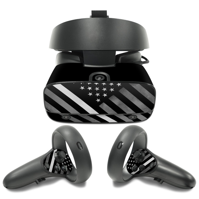Oculus Rift S Skin design of Black, Black-and-white, Pattern, Monochrome Photography, Line, Flag Of The United States, Monochrome, Flag, Design, Font, Photography, Style, Parallel, with black, white, gray colors