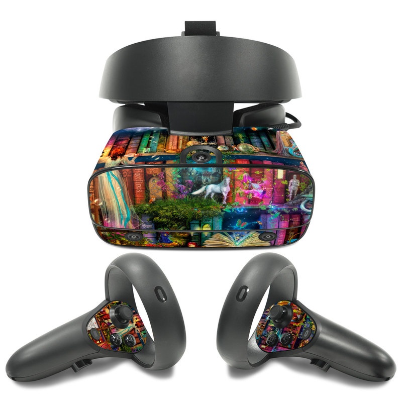 Oculus Rift S Skin design of Painting, Art, Theatrical scenery, with black, red, gray, green, blue colors