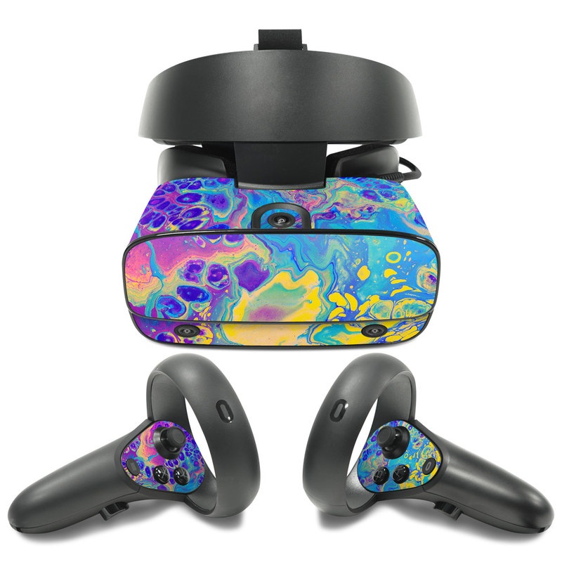 Oculus Rift S Skin design of Psychedelic art, Pattern, Purple, Visual arts, Design, Art, Fractal art, Electric blue, Graphic design, Graphics, with blue, yellow, purple, pink colors