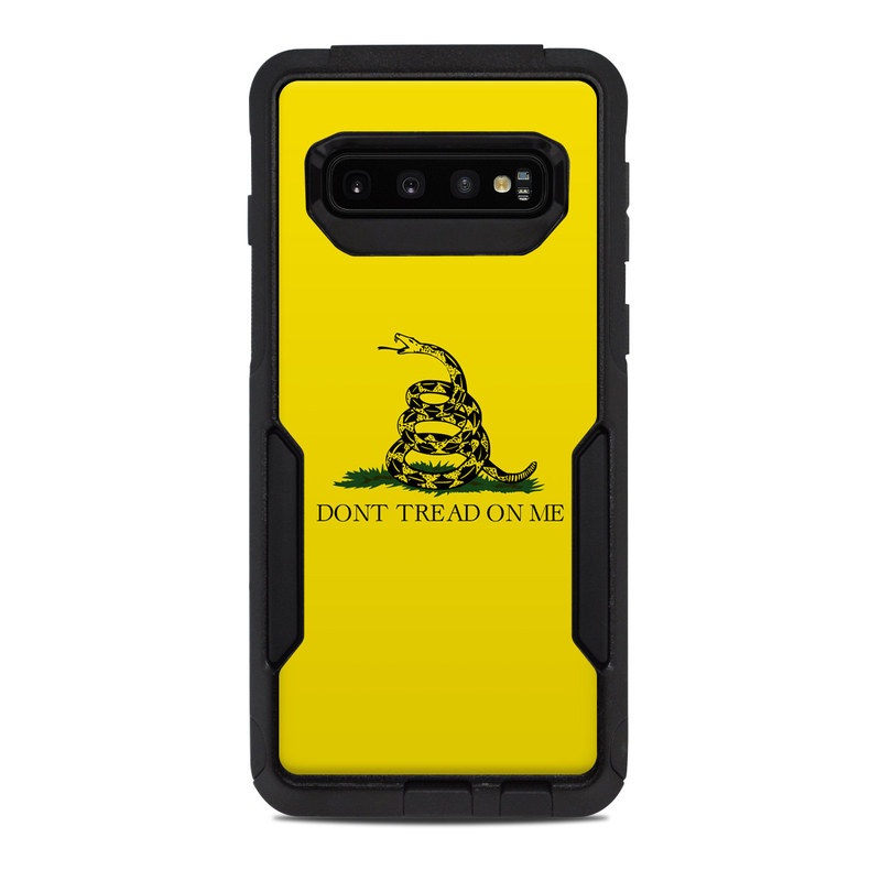 OtterBox Commuter Galaxy S10 Case Skin design of Yellow, Font, Logo, Graphics, Illustration with orange, black, green colors