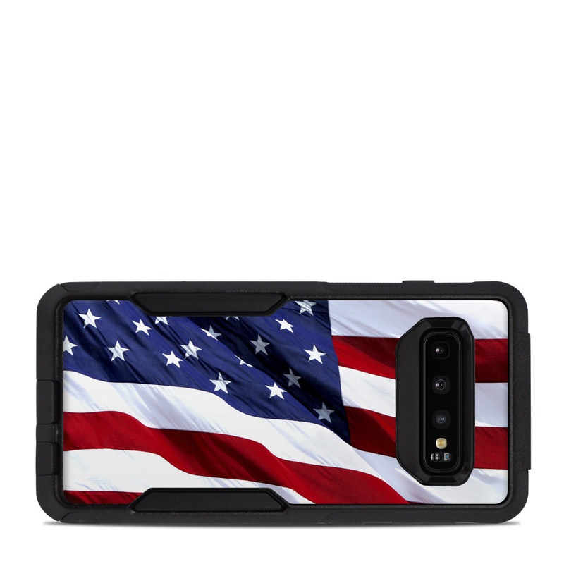 OtterBox Commuter Galaxy S10 Case Skin design of Flag, Flag of the united states, Flag Day (USA), Veterans day, Memorial day, Holiday, Independence day, Event, with red, blue, white colors