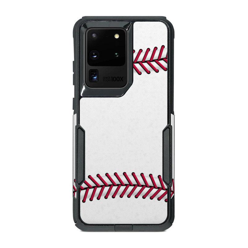 OtterBox Commuter Galaxy S20 Ultra Case Skin design of Red, Line, Pink, Parallel, Paper, with white, red colors