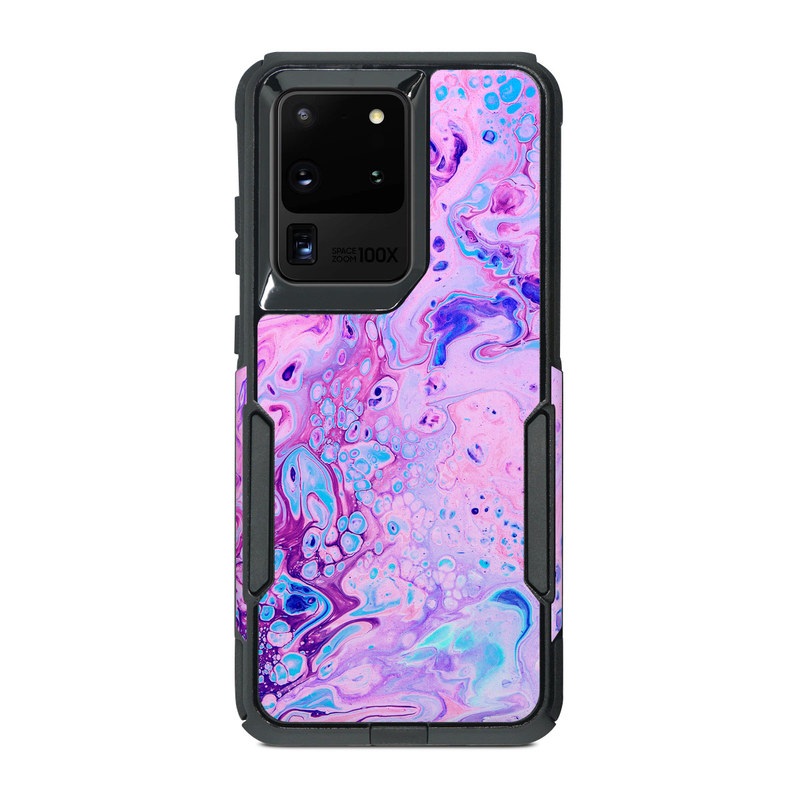 OtterBox Commuter Galaxy S20 Ultra Case Skin design of Purple, Violet, Lilac, Art, Pattern, Modern art, Painting, Visual arts, Acrylic paint, Magenta, with pink, purple, blue colors