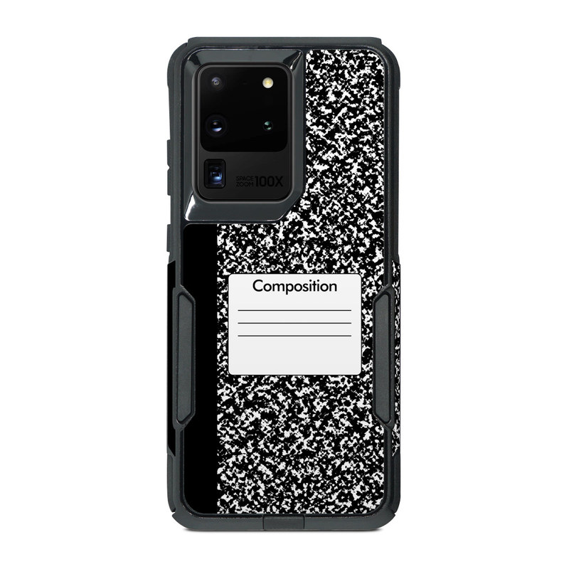 OtterBox Commuter Galaxy S20 Ultra Case Skin design of Text, Font, Line, Pattern, Black-and-white, Illustration, with black, gray, white colors