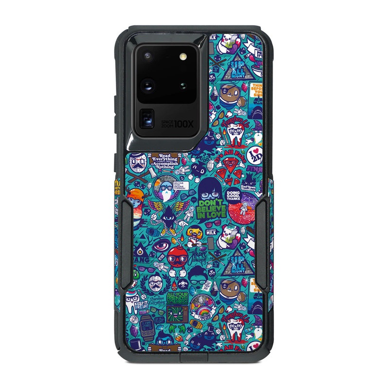 OtterBox Commuter Galaxy S20 Ultra Case Skin design of Art, Visual arts, Illustration, Graphic design, Psychedelic art, with blue, black, gray, red, green colors