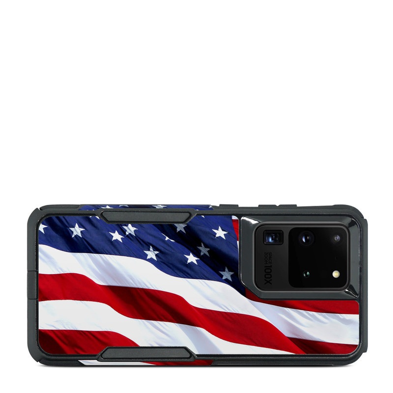 OtterBox Commuter Galaxy S20 Ultra Case Skin design of Flag, Flag of the united states, Flag Day (USA), Veterans day, Memorial day, Holiday, Independence day, Event, with red, blue, white colors