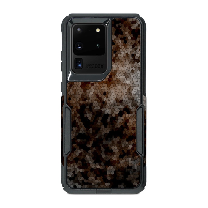 OtterBox Commuter Galaxy S20 Ultra Case Skin design of Brown, Design, Soil, Pattern, Rock, Rust, Granite, Metal, with black, white, gray, brown colors